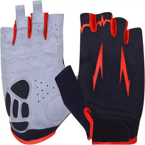 Gants de cyclisme d'hiver unisexes, demi-doigts, respirants, absorption des chocs, adhérence sûre, sport de plein air, vélo, néoprène gris - Product Image 6