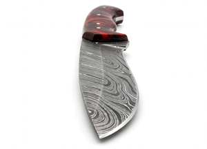 Handcrafted Patterned Steel Drop-<b>Profile</b> Craft <b>Tool</b> Red Resin Handle Executive Display Piece - Product Image 6