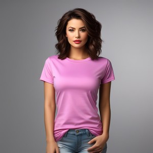 T-shirt col en V pour femme, en coton biologique, de qualité supérieure, Design Unique, OEM, à la mode, en vrac, prix de gros - Product Image 1