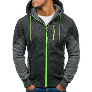 Sudadera con capucha y cremallera para hombre, 100% algodón, bordada, para gimnasio, deportes, informal, ropa de abrigo para invierno - Product Image 2