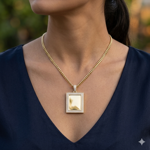 Luxury <b>Solid</b> <b>Gold</b> Square Moissanite <b>Pendant</b> Bezel Setting 925 <b>Solid</b> Silver <b>Pendant</b> Charm Breastmilk Keepsake Fine Jewelry - Product Image 1