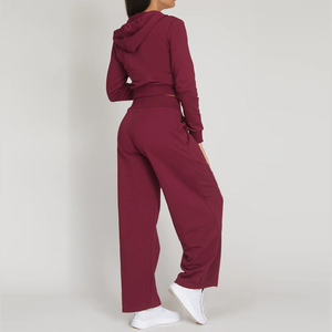 Survêtements pour femmes OEM, 100% coton, respirants, à séchage rapide, pour la salle de sport, le sport, le jogging, vêtements d'hiver personnalisés - Product Image 3
