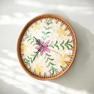 Modern rattan wall <b>clock</b> luxury decor showpiece handcrafted <b>clocks</b> home hotel hanging arts - Product Image 4