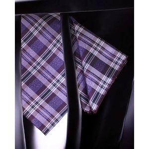 Corbata Benon Royal Purple, corbata de tartán a cuadros de microseda y juego de pañuelo de bolsillo para hombre, regalo premium para bodas, negocios o ocasiones formales, 250g - Product Image 2