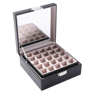 Organizzatore per Orecchini a 50 Scomparti, 2 Livelli, Staccabile, con Grande Specchio - Product Image 1