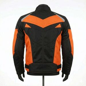 เสื้อแจ็คเก็ตมอเตอร์ไซค์กันลมสำหรับผู้ชาย แขนยาว สีส้มดำ โพลีเอสเตอร์ ใส่ได้ทุกฤดู สำหรับขับขี่แข่ง - Product Image 5