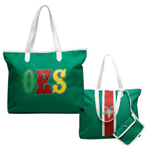 Sac fourre-tout vert OES en Cordura, sac à bandoulière en polyvinyle avec fermeture éclair, doublure en polyester, portefeuille assorti, matériau imperméable, emblème OES - Product Image 1