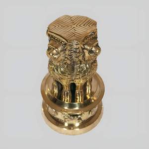 Piliers Ashoka en laiton faits à la main, statue élégante de l'emblème national pour la décoration de la maison, du bureau ou de la table - Product Image 5