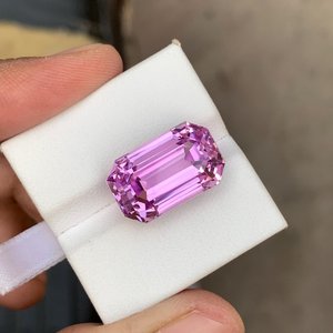 Piedra de Kunzita Natural con Corte Esmeralda, Gema Rosa Suelta, Facetada, Calidad Premium, para Joyería, Piedra Preciosa - Product Image 2