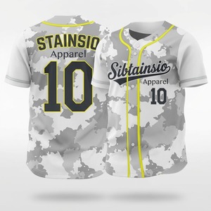 Maillot de baseball OEM personnalisé à col en V et manches courtes pour hommes et femmes, imprimé numériquement, grandes tailles, vente en gros - Product Image 1