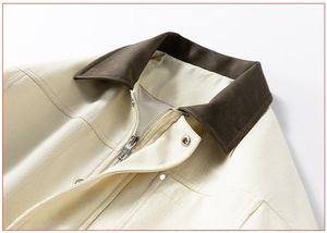 Veste de travail rétro Maillard personnalisée pour hommes, en coton vintage, coupe oversize, style streetwear d'hiver, vente en gros - Product Image 2
