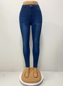 Women's Mid-<b>waisted</b> Skinny Denim <b>Jeans</b> Straight-leg Casual Solid Vintage Style <b>Elastic</b> Holes Full Length Vintage Women <b>Jeans</b> - Product Image 5