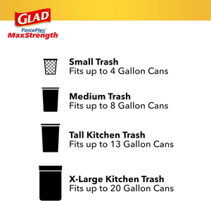 Glad ForceFlex MaxStrength XL Trash <b>Bags</b>, 20 Gal, Fresh Clean, 30 Ct (Package May Vary) - Product Image 1