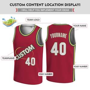 Maillots de basketball en polyester respirant, antibactérien, à séchage rapide, sublimation personnalisée, légers, pour l'été, pour équipes professionnelles - Product Image 3