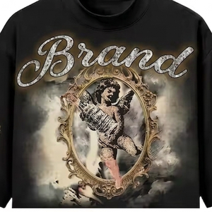 Glory Custom Distressed Graphic Boxy Fit <b>Black</b> <b>T</b> <b>Shirt</b> 100% Cotton Soft Fabric Trending Vintage Style For Unisex Wear - Product Image 3