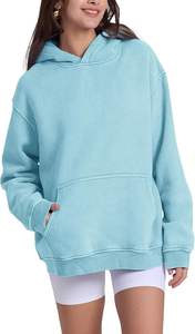 Sweat à capuche personnalisé gris anthracite délavé style vintage pour l'hiver - Sweat à capuche uni classique pour hommes et femmes, streetwear urbain OEM ODM - Product Image 2