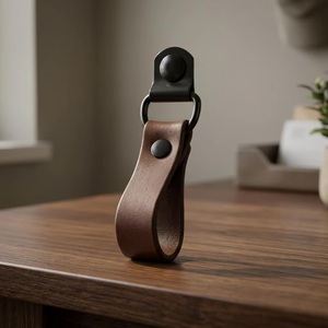 <b>Beads</b> Art High Quality Dark Brown Natural Leather Metal Modern Drawer <b>Door</b> Cabinet Knobs Pull Handles Export-Grade Furniture - Product Image 1