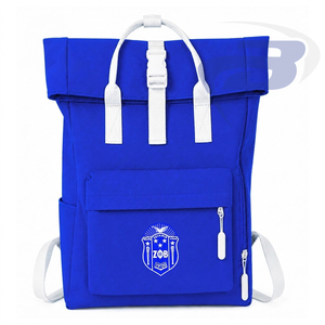 Zeta Phi Beta ZPB Sorority <b>Backpack</b> Roll Top Casual Style Large Capacity Shoulder <b>Straps</b> School <b>Backpack</b> Travel Bag for girls - Product Image 1