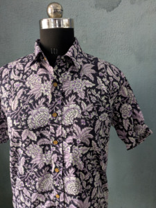 Camisa de Manga Corta con Botones y Estampado Floral 100% Algodón para Hombre, Ropa Casual de Verano - Product Image 5