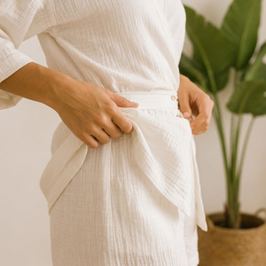 Pyjamas pour femmes, ensembles de pyjamas pour femmes, 100% coton gaze, tissu respirant, ensemble de vêtements de détente musulmans - Product Image 3
