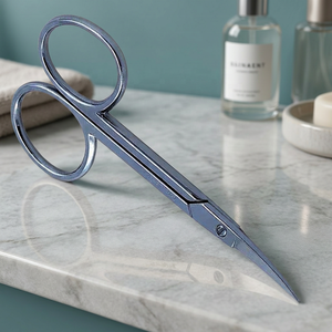 Ciseaux à cuticules professionnels en acier inoxydable de 3,5 pouces, lames courbées aiguisées, pour droitiers, manche en acier pour la manucure des adultes - Product Image 2
