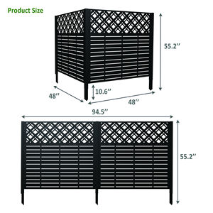Recinzione Metallica per Esterni con Schermo Privacy W48FT X H47.3FT X 2 Pannelli, Recinto per Bidoni della Spazzatura, Recinzione per Condizionatore d'Aria, Recinzione per Piscina, Contenitore per Privacy - Product Image 4