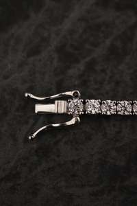 Bracelet tennis en argent sterling 925 avec diamants Moissanite, style hip-hop, bijoux de luxe, coupe brillante ronde VVS, bracelet ouvert - Product Image 3