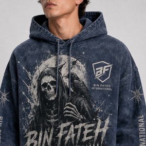 Sweat à capuche respirant et à séchage rapide pour hommes, en coton, effet délavé à l'acide, prix de gros, sweat à capuche épais délavé à l'acide pour garçons - Product Image 4