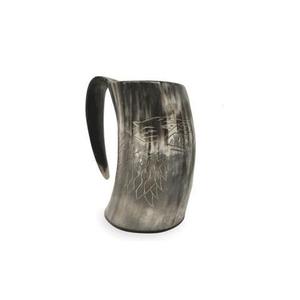 Corne à boire en bois de buffle Viking, faite à la main, durable, finition naturelle, design vintage, en forme de cloche, pour la bière, vente en gros - Product Image 1