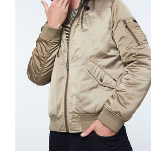 Blouson bomber en satin personnalisé avec logo pour homme, idéal pour l'hiver, prix abordable, grandes tailles disponibles. - Product Image 5