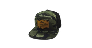 Casquette Snapback structurée à 6 panneaux avec patch en cuir personnalisé, dos en maille respirante camouflage, pour sports de plein air adultes, fabriquée au Vietnam - Product Image 2