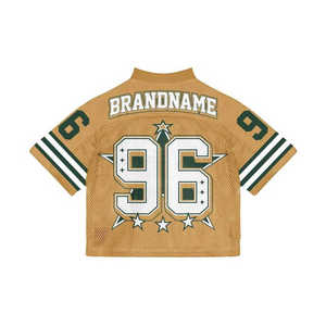 เสื้อฟุตบอลสไตล์อเมริกันเรโทรแบบสตรีทแวร์ ผ้าตาข่ายระบายอากาศได้ดี ไซส์พลัส พิมพ์ลาย โพลีเอสเตอร์ 100% - Product Image 3