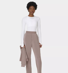 Pantalon de yoga léger et respirant pour femme, de haute qualité, taille mi-haute, coupe droite et large, idéal pour l'entraînement - Product Image 2