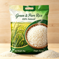 Sacs d'emballage personnalisés pour riz de 1 kg avec logo, sacs en plastique de qualité alimentaire pour riz de 1 kg et 5 kg, sachets refermables à fermeture éclair, emballages vides pour riz