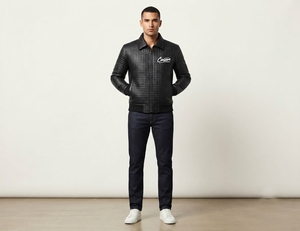 Men's Quilted PU PremiumJacket Stand Collar Custom Logo Casual Outerwear Winter Style Waterproof Breathable Windproof Thick - Product Image 3