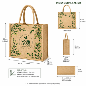 Eco Friendly Printed Jute Tote <b>Bag</b> with Custom Logo <b>Reusable</b> Shopping Grocery Promotional Carry <b>Bag</b> - Product Image 5