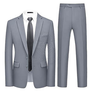 Traje elegante para hombre de negocios, tela de alta calidad, chaqueta y pantalones de corte ajustado para un look profesional. - Product Image 3
