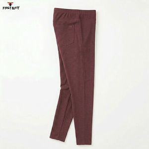 Wholesale Price Low Moq Women Plus Size High Waist 100% Cotton Knitted Breathable Yoga Leggings for Fitness - Product Image 3