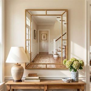 Specchio da Parete Decorativo 91x61 cm ad Alta Definizione Senza Distorsioni con Cornice in Metallo Dorato - Product Image 3