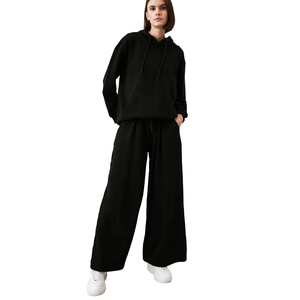 Ensemble de survêtement deux pièces de haute qualité pour femme : sweat à capuche et pantalon de jogging taille haute, idéal pour le sport et la course en hiver - Product Image 6