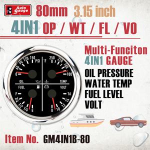 Nuevo Medidor Analógico Eléctrico 4 en 1 de 80 mm y 7 Colores para Nivel de Combustible, Temperatura del Agua y Voltaje, 12V 24V IP67 Impermeable para Auto y Marino - Product Image 3