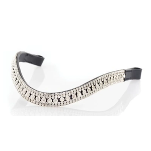 Bridon en cuir avec frontale ornée de cristaux, véritable harnais d'équitation anglais réglable, équipement équestre |   Entraînement et compétition durables - Product Image 3