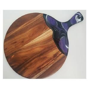 Tabla de cortar de cocina de madera antigua con resina verde |   Tabla de Cortar de Madera Apta para Lavavajillas para Cocinar y Servir a Diario - Product Image 3