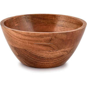 Cuenco ondulado Real Acacia acabado Natural respetuoso con el medio ambiente diseño múltiple cuencos para servir frutas ensaladeras ligeras con logotipo - Product Image 6