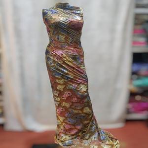 Tela de mezcla de algodón/poliéster con diseño de paisley, jacquard, terciopelo somalí súper clásico, con pedrería de esmeralda, última colección 2026 - Product Image 1