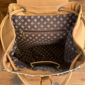 Mochila con cordón para hombre de piel auténtica de grano completo de gran capacidad, precio al por mayor, mochilas de lujo portátiles a la moda para Unisex - Product Image 6