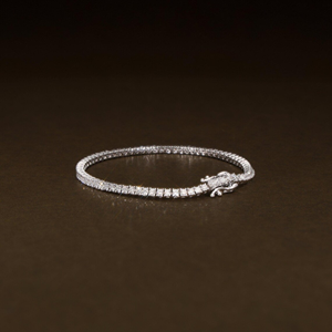 Pulsera de tenis de lujo con 4 diamantes redondos brillantes cultivados en laboratorio para mujer, certificada por IGI, oro de 14K, elegante para bodas y fiestas - Product Image 6