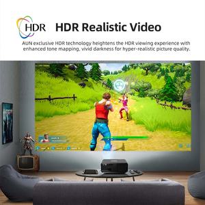 โปรเจคเตอร์ AUN U001 L1 2050 ANSI ลูเมนส์สูง ความละเอียด Full HD 4K สมาร์ททีวี รองรับ Widevine ฉายภาพ 3 มิติ ลำโพงไร้สาย HIFI เหมาะสำหรับดูฟุตบอล ภาพยนตร์ คุณภาพดี ราคาประหยัด - Product Image 4