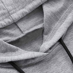 Sudadera con Capucha para Mujer, Diseño Color Block, Manga Larga, Tejida, Informal, para Otoño, Azul Claro, Gris, Blanco - Product Image 5