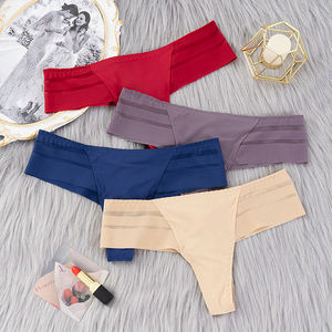 กางเกงในผู้หญิงแบบ Thong สีพื้น เอวต่ำ เนื้อผ้าฝ้าย 100% ไร้ตะเข็บ ใส่ได้ทุกวัน ราคาถูก แฟชั่น - Product Image 1